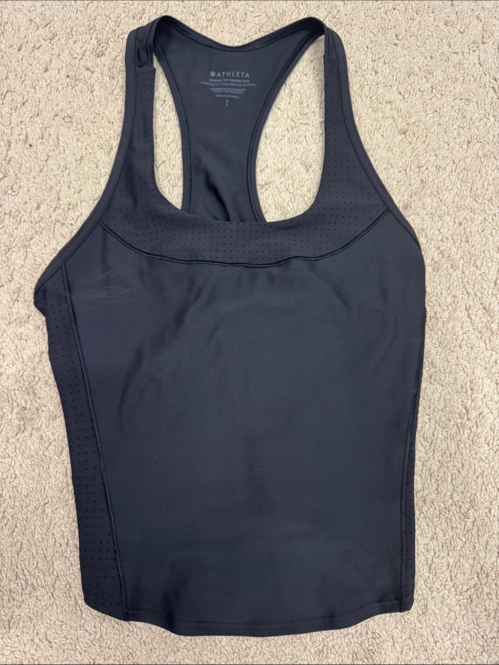 Athleta Black Perforated Racerback Tank
